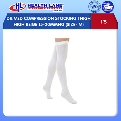 DR.MED COMPRESSION STOCKING THIGH HIGH BEIGE 15-20MMHG (SIZE- M)